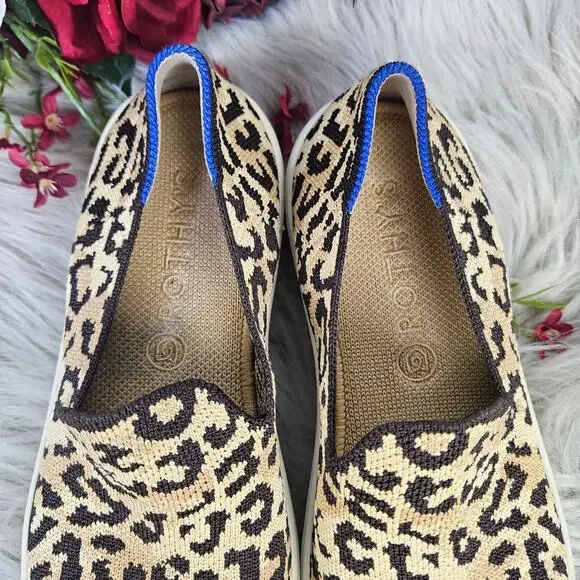 Rothy’s Original Slip On Sneaker Desert Cat Leopard Print Shoes Size 7 Sustainab - Picture 5 of 9